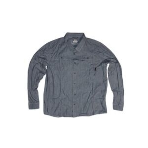 KUIU Button Up Shirt Mens Large Gray Long Sleeve Lyocell Cotton Stretch